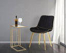 Set 2 Sedie Imbottite 51x59x79 cm in Poliestere Paris Nero e Oro-9
