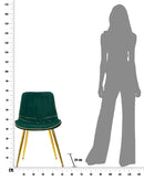 Set 2 Sedie Imbottite 51x59x79 cm in Poliestere Paris Verde e Oro-9