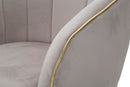 Poltrona Paris 62x58x78 cm in Legno Spugna Metallo e Poliestere Grigio,Nero e Oro-7