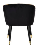 Poltrona Paris 62x58x78 cm in Legno Spugna Metallo e Poliestere Nero e Oro-4