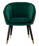 Poltrona Paris 62x58x78 cm in Legno Spugna Metallo e Poliestere Verde e Oro-2