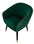 Poltrona Paris 62x58x78 cm in Legno Spugna Metallo e Poliestere Verde e Oro-5
