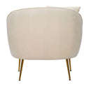 Poltrona Venice Crema 85x66x78 cm in Legno Spugna e Poliestere e Metallo Oro-3