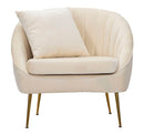 Poltrona Venice Crema 85x66x78 cm in Legno Spugna e Poliestere e Metallo Oro-5