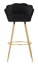 Sgabello Bar Vienna Nero 55x53x110 cm Spugna e Tessuto e Metallo Nero e Oro-2