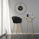Sgabello Bar Vienna Nero 55x53x110 cm Spugna e Tessuto e Metallo Nero e Oro-8