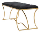 Panca Sunshine 120x40x45 cm in Ferro e Specchio Oro e Nero-2