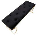 Panca Sunshine 120x40x45 cm in Ferro e Specchio Oro e Nero-3