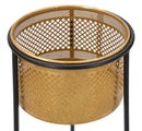 Porta Vasi Simply Ø25x50 cm in Ferro Oro e Nero-3