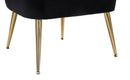 Poltrona Shell Nera 65x69x84 cm in Legno Spugna Poliestere e Acciaio Nero e Oro-8