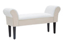 Panchetta Velvet Crema 102x31x51 cm Legno e Poliestere Crema e Nero-1