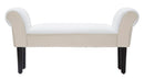 Panchetta Velvet Crema 102x31x51 cm Legno e Poliestere Crema e Nero-2