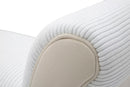 Panchetta Velvet Crema 102x31x51 cm Legno e Poliestere Crema e Nero-5