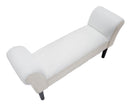 Panchetta Velvet Crema 102x31x51 cm Legno e Poliestere Crema e Nero-6