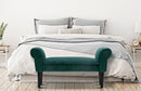 Panchetta Velvet Crema 102x31x51 cm Legno e Poliestere Verde e Nero-7
