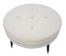 Puff Paris xxl Crema/Oro Ø90x46 cm in Legno Spugna Oro e Nero-3