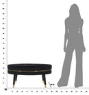 Puff Paris xxl Nero/Oro Ø90x46 cm in Legno e Spugna Nero e Oro-7