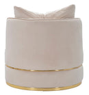 Poltrona Paris Space Crema/Oro Ø84x72 cm in Legno e Spugna Verde e Oro-4