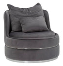 Poltrona Paris Space Grigio/Argento Ø84x72 cm in Legno e Spugna Grigio-1
