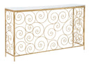 Consol Spiral 140x36x82 cm in Ferro e Marmo Oro e Bianco-1