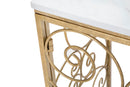 Consol Spiral 140x36x82 cm in Ferro e Marmo Oro e Bianco-7