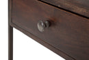 Comodino Burn 45x30x66 cm in Legno di Acacia e in Ferro Marrone-5