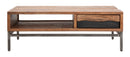 Tavolo da Caffè Yellowstone 118x70x40 cm in Legno di Acacia e Ferro Marrone e Nero-2
