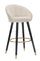 Sgabello Bar Prague Crema 55x56x104 cm Legno e Spugna Crema Oro e Nero