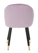 Sedia Loty Rosa 57x58x80 cm in Legno e Velluto Rosa Nero e Oro-4