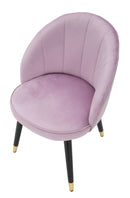 Sedia Loty Rosa 57x58x80 cm in Legno e Velluto Rosa Nero e Oro-5