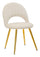 Set 2 Sedie Imbottite 52x48x78 cm in Tessuto Velluto Flex Crema e Oro