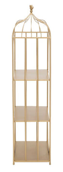 Gabbietta da Muro con Mensole 38x22x92 cm in Ferro Oro-3