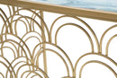 Console Arc 120x40x80,5 cm in Ferro MDF e Vetro Oro e Multicolor-6