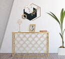 Console Arc 120x40x80,5 cm in Ferro MDF e Vetro Oro e Multicolor-7