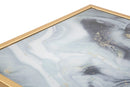 Tavolinetto Glam Level 40x35x60 cm in Ferro MDF e Vetro Oro e Multicolor-6