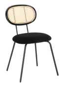 Sedia 43x54x80 cm in Metallo e Tessuto Nero-1
