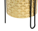 Set 2 Portavasi Ø21x40-19x22 cm in Metallo Nero e Oro-3