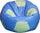 Poltrona a Sacco Pouf Ø100 cm in Similpelle Baselli Pallone da Calcio Celeste e Verde Menta