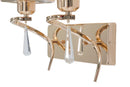 Lampada da Muro Glam Flame Doppia 32x18x30 cm in Ferro e Plastica Oro-6