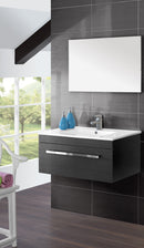 Mobile da Bagno Sospeso Nero Carta Composizione in Mdf 80Cm-2