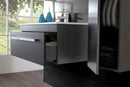 Mobile da Bagno Sospeso Nero Carta Composizione in Mdf 80Cm-4
