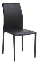 Sedia Imbottita 46x50x89 cm in Similpelle Dani Plus Nera-1