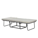 Pouf Letto Trasformabile Pieghevole con Materasso Rivestimento Grigio-7