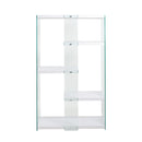 Libreria in Vetro 91,5x30x160 cm Bianco-4