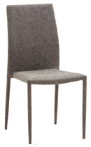 Sedia Imbottita 46x50x89 cm in Similpelle Dani Plus Grigio Meccanico-1