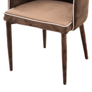 Poltrona Imbottita 56,5x53x87 cm in Tessuto Vellutato Plana Plus Cappuccino-6