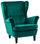 Poltrona Imbottita 84x102x103 cm in Tessuto Velluto Julia Plus Verde Petrolio