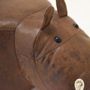 Pouf a Forma di Ippopotamo 60x30x36 cm in Similpelle Hippo Brown Marrone-3