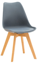 Sedia 45x55x88 cm in Poliuretano e Legno Isla Cenere-1