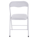 Sedia Pieghevole in Metallo 88x25,5x44,5 cm Bianco-4